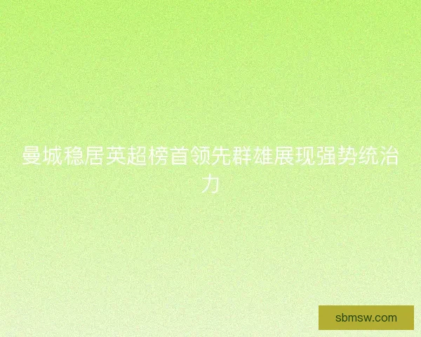曼城稳居英超榜首领先群雄展现强势统治力